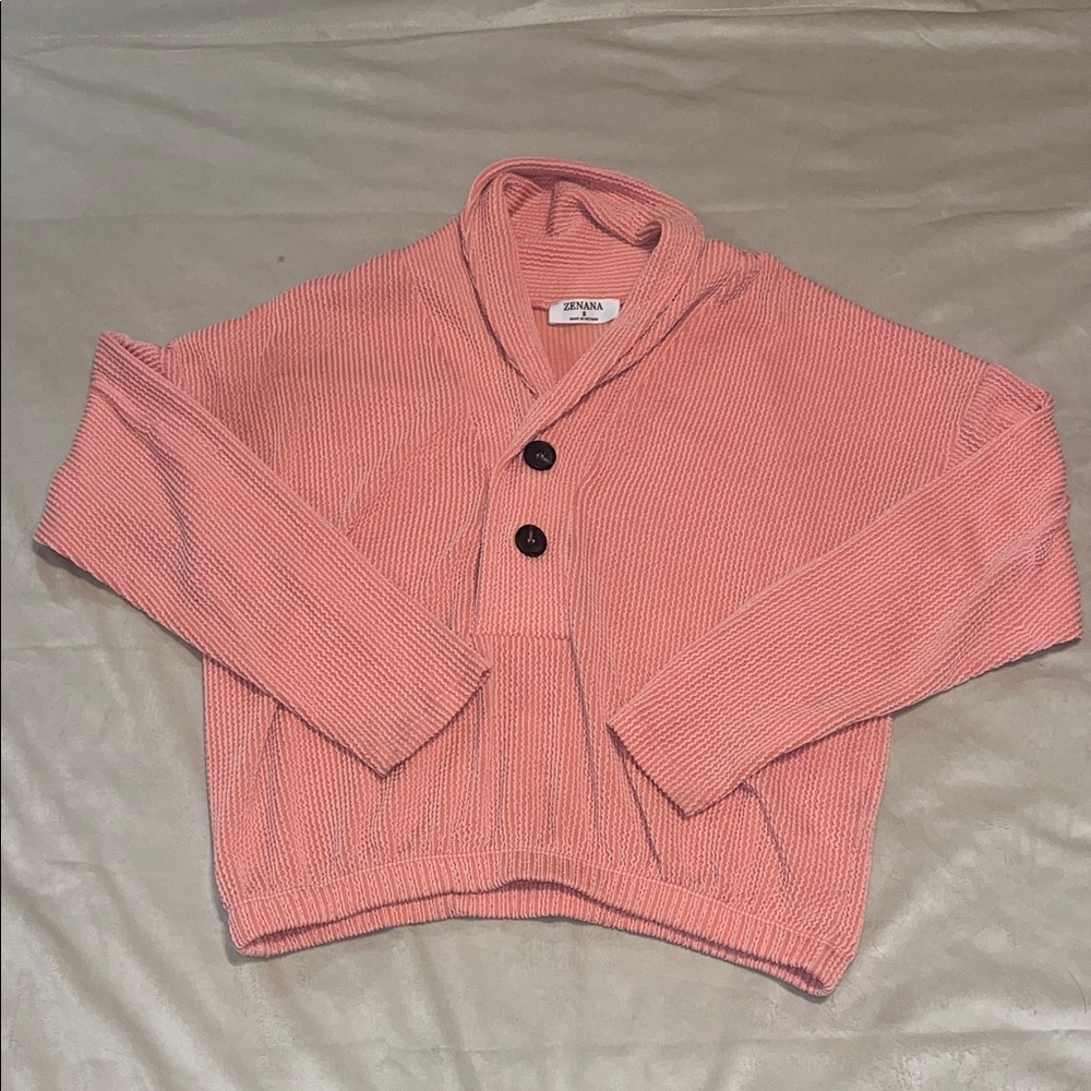 Zenana Coral top with Button Accents
